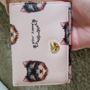 Betsey Johnson Trifold Large Wallet-Pink/Gold